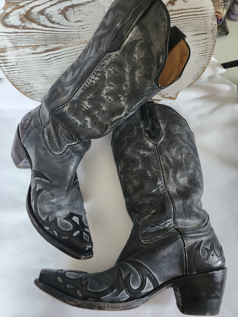 Moonshine Spirit Men's Black Western Cowboy Boots - Classic Stitched Leather